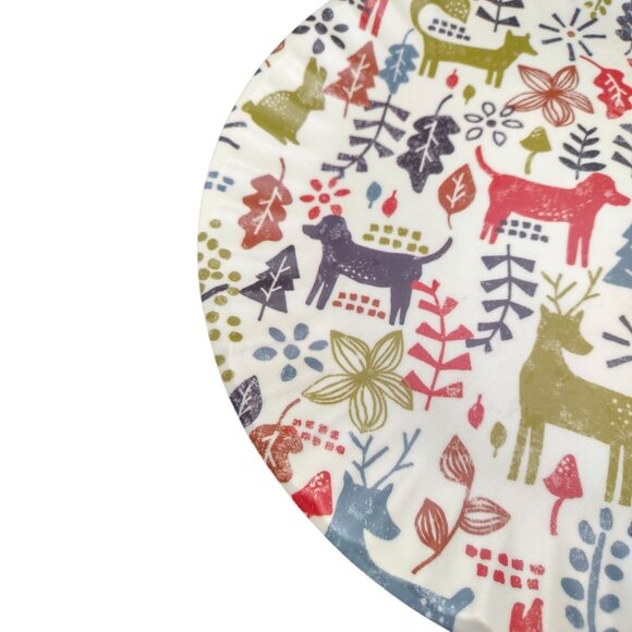 Aspen Home Melamine 10" Dinner Plates Set Of 4 Woods Animals Cream Multicolor - Picture 7 of 9